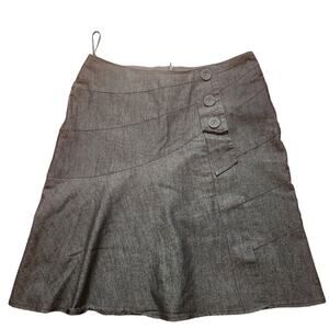 SANDRO SPORTSWEAR JEAN SKIRT WITH BUTTONS SIZE 8 ZIP BACK